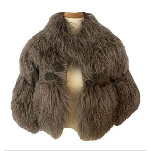 Kenzo Brown Mongolian Shearling Fur Jacket
